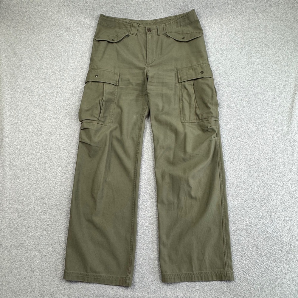 Duluth Trading Pants Mens 34x34 Olive Green Cargo Work VTG Y2K Military Utility